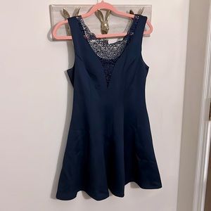 Navy mini skater dress
